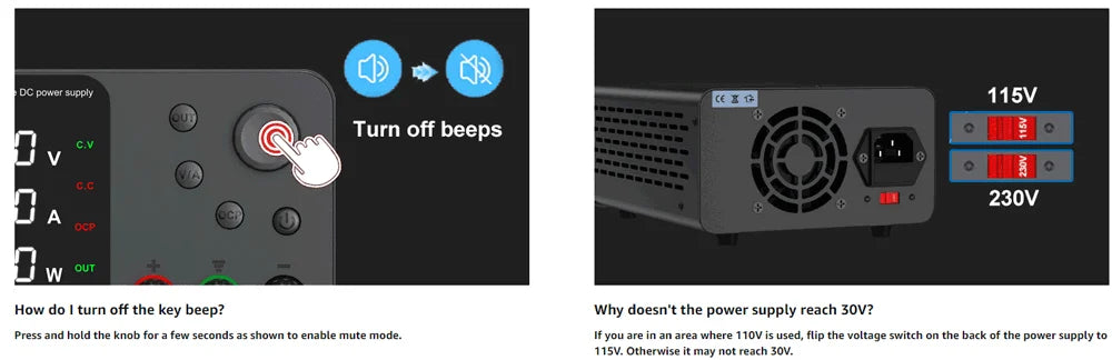 NANKADF Lab Bench Power Supply 30V 10A Switching Power Supply Unit 30V 5A  Adjustable Source 60V 5A Voltage Stabilizer 120V 3A.