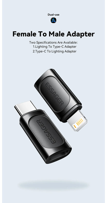 Essager Lighting To Type C OTG Adapter USB Type C To lighting PD 20W Fast Charging For iPhone 15 14 13 12 Pro Max ios Converter.