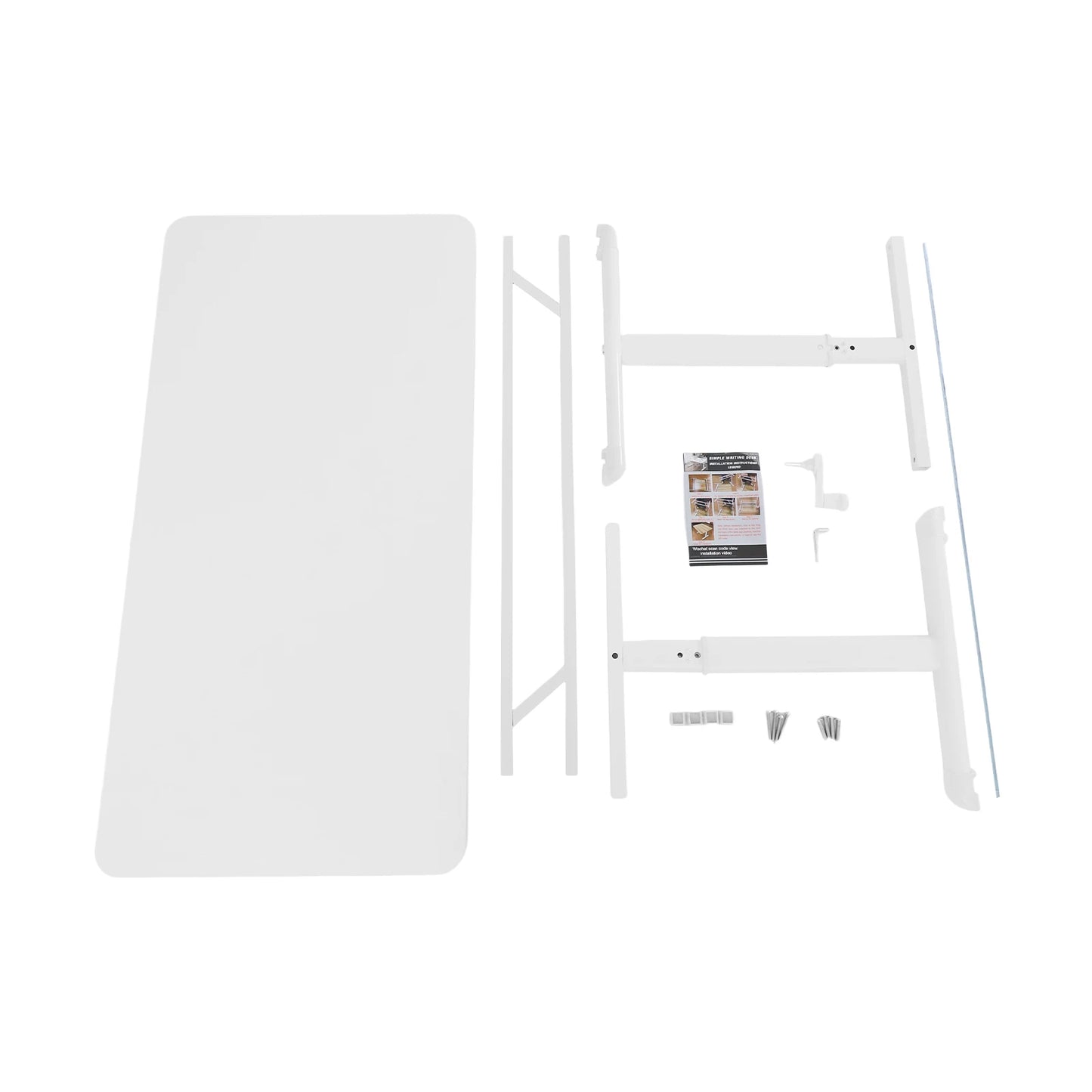 Höhenverstellbarer Schreibtisch, Heimbüro, Schreibtisch, manuell höhenverstellbarer Stehschreibtisch, weiß, 65–90 cm, höhenverstellbar