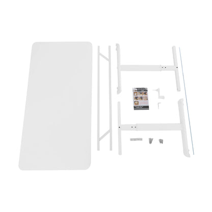 Höhenverstellbarer Schreibtisch, Heimbüro, Schreibtisch, manuell höhenverstellbarer Stehschreibtisch, weiß, 65–90 cm, höhenverstellbar