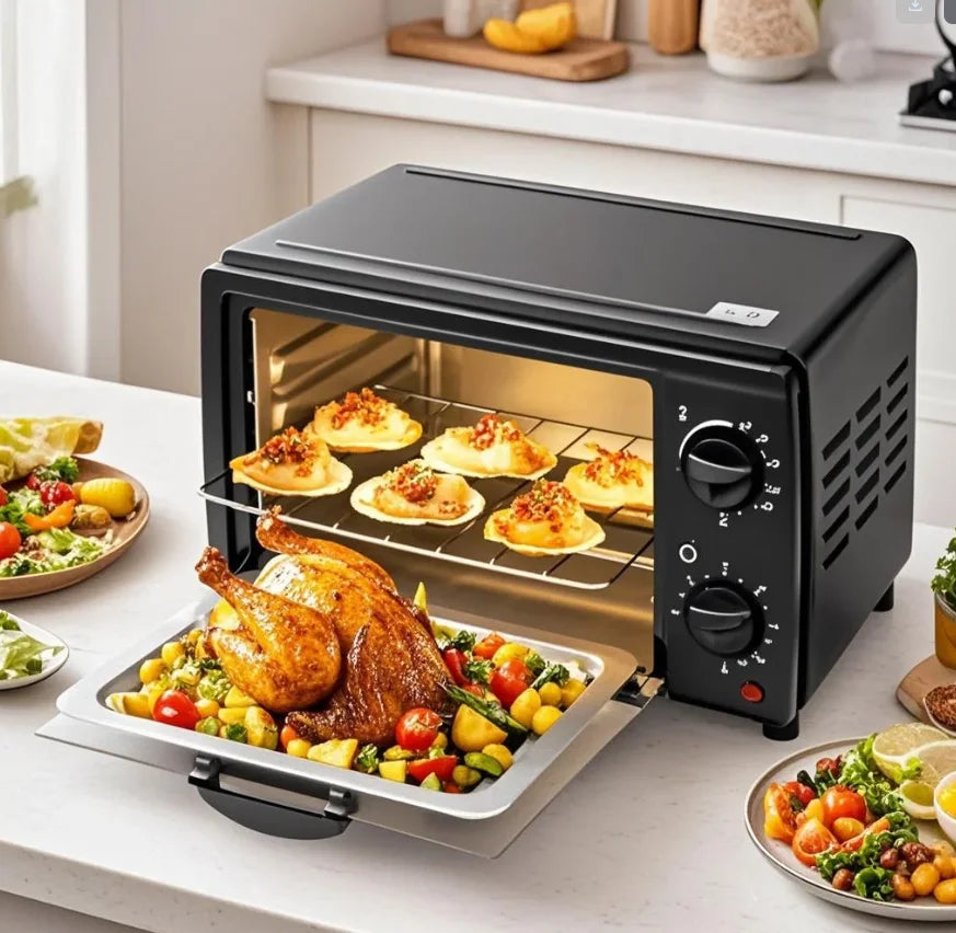 700W 13L Mini Air Fryer Oven - Multi-Function Convection Baker for Baking, Roasting, Healthy Home Cooking (Compact Electric).