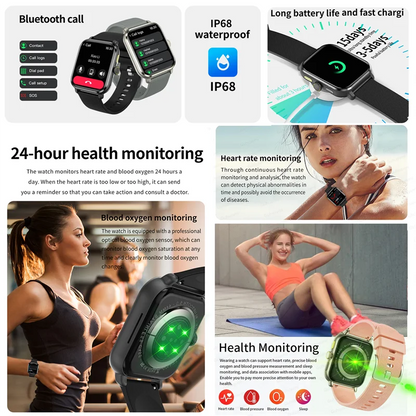 Smart Watch Women Man 1.85" HD Screen GPS Sport trajectory Heart Rate Health Watches Blood oxygen Men Smartwatch For Android IOS.