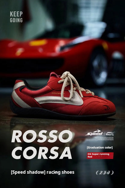 Maden Vintage Patchwork Rot Racing Sneakers Unisex Sommer Atmungsaktive Deutsche Trainer Schuhe Dünne Sohle Casual Lace-Up Sportliche Schuhe.