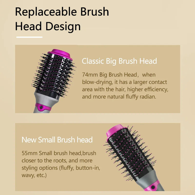 Hot Air Hair Brush Kinseibeauty 2 In 1 Hair Dryer Styling Brush Negative Iron Generator Curling Straight 1200W Hair Dryer.