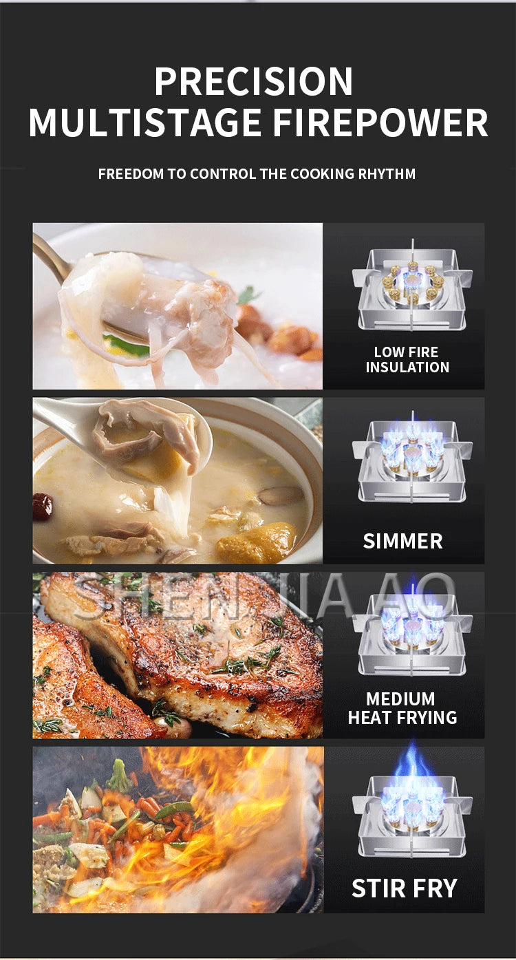 5KW Gas Stove Home Double Embedded Gas Stove Energy-saving Fierce Fire Stove Gas Cooktop Double hole gas stove.