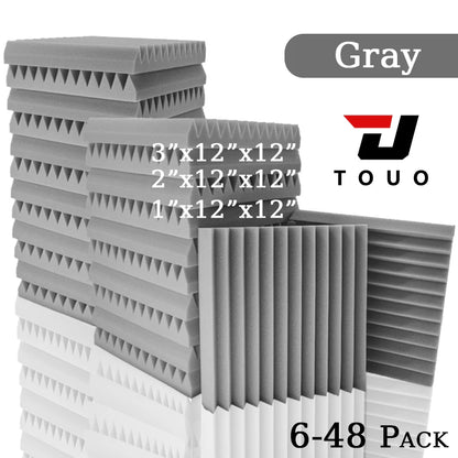 TOUO Panel Soundproofing 6-48 Pack Studio Acoustic Foam Sound Absorbing Foam Panel House Isolation Wall Acoustic Foam Sponge Pad