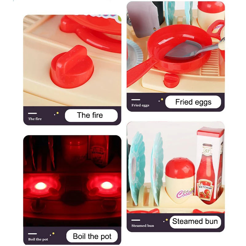 Kids Kitchen Playset,Pretend Food Kitchen Toys-Play Kitchen Accessories Cutting Food Toy, Pretend Play for Boys, Girls.