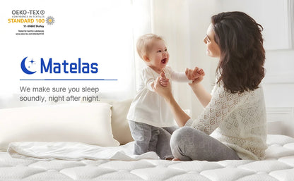 Daccormax 22 cm dicke Federkernmatratze, in mehreren Größen erhältlich, 7 Zonen ergonomisches Design, inklusive Spannbettlaken