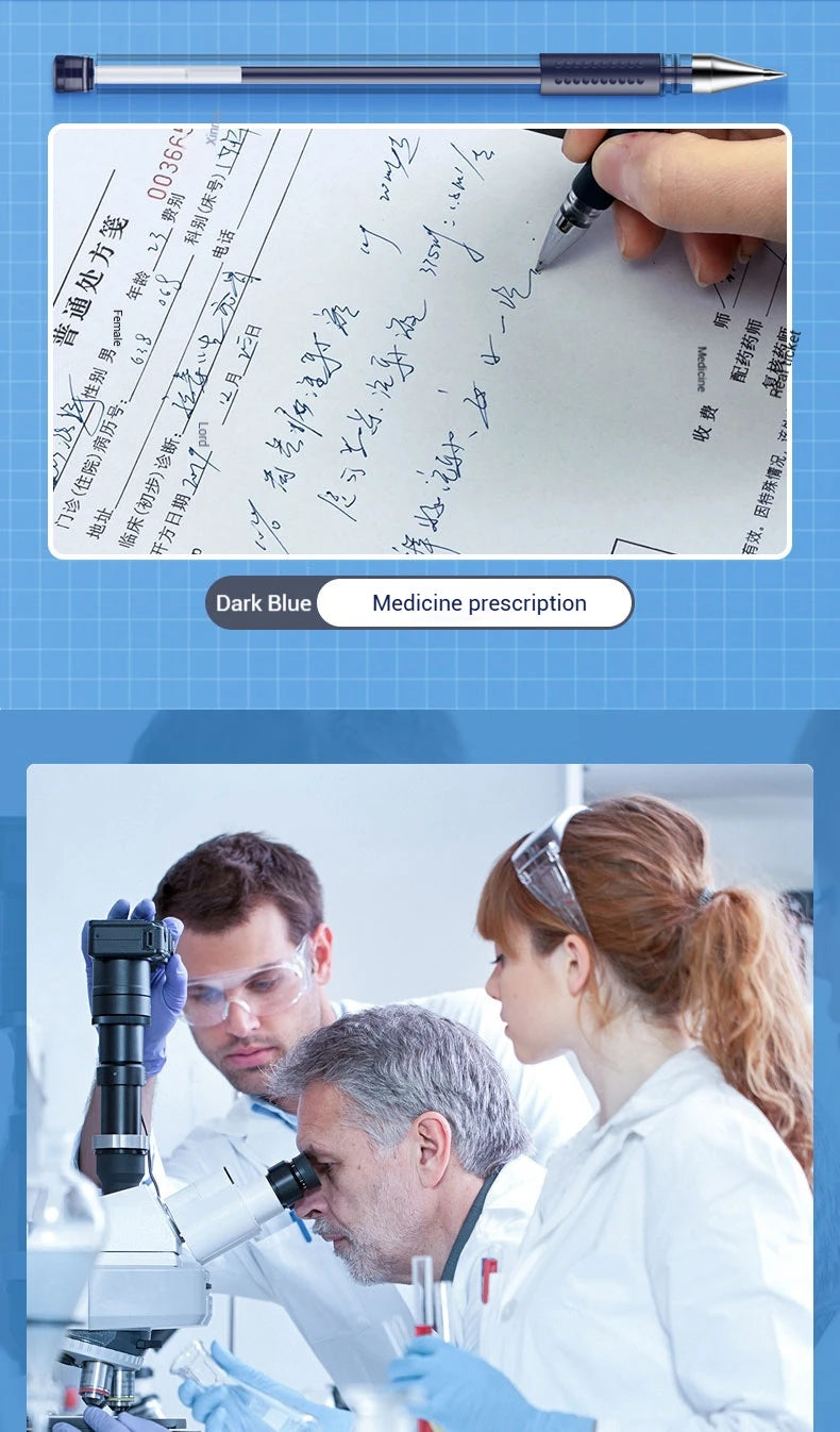 Deli 12er-Pack Gelschreiber-Set, 0,5 mm Kugelschreiber, Schwarz, Blau, Rot, Tintenfarben, Schreibutensilien für Schule, Büro, Schreibwaren.