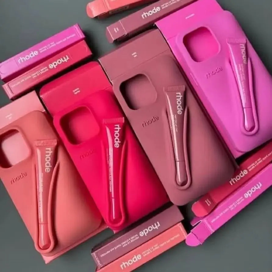 Lipgloss Lip Balm Lipstick Holder Case For iPhone 17 Air 16 15 14 Plus 13 12 11 Pro Max 16e Shockproof Soft Silicone Cover.