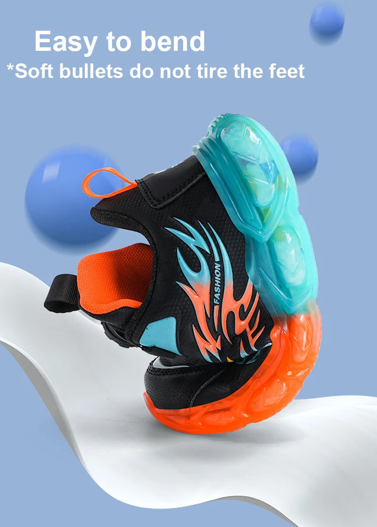 New Anti-skid Leather Kids Sneakers for Boys Running  Walking Lightweight Casual Shoes With Fashion Dragon Pattern Size 28-39.