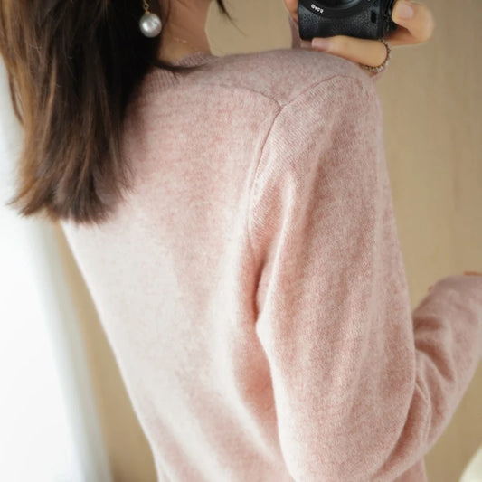 Herbst Winter frauen Pullover Oansatz Kaschmir Solide Pullover Schlank Bodenbildung Shirt Langarm Casual Grundlegende Pull Femme Pullover.