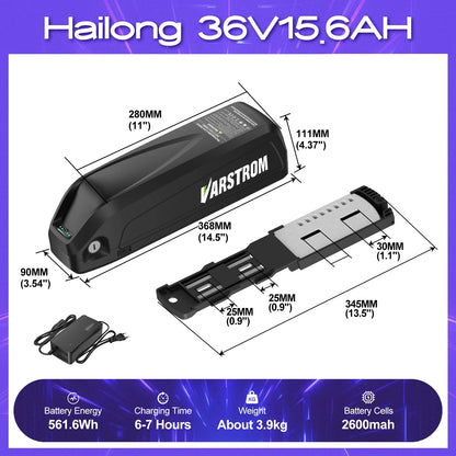 [ON SALE] Hailong Battery Electric Bicycle 21700 18650 Cells Pack 48V 36V 13Ah 52V 20Ah eBike Powerful Lithium Battery for BBS02