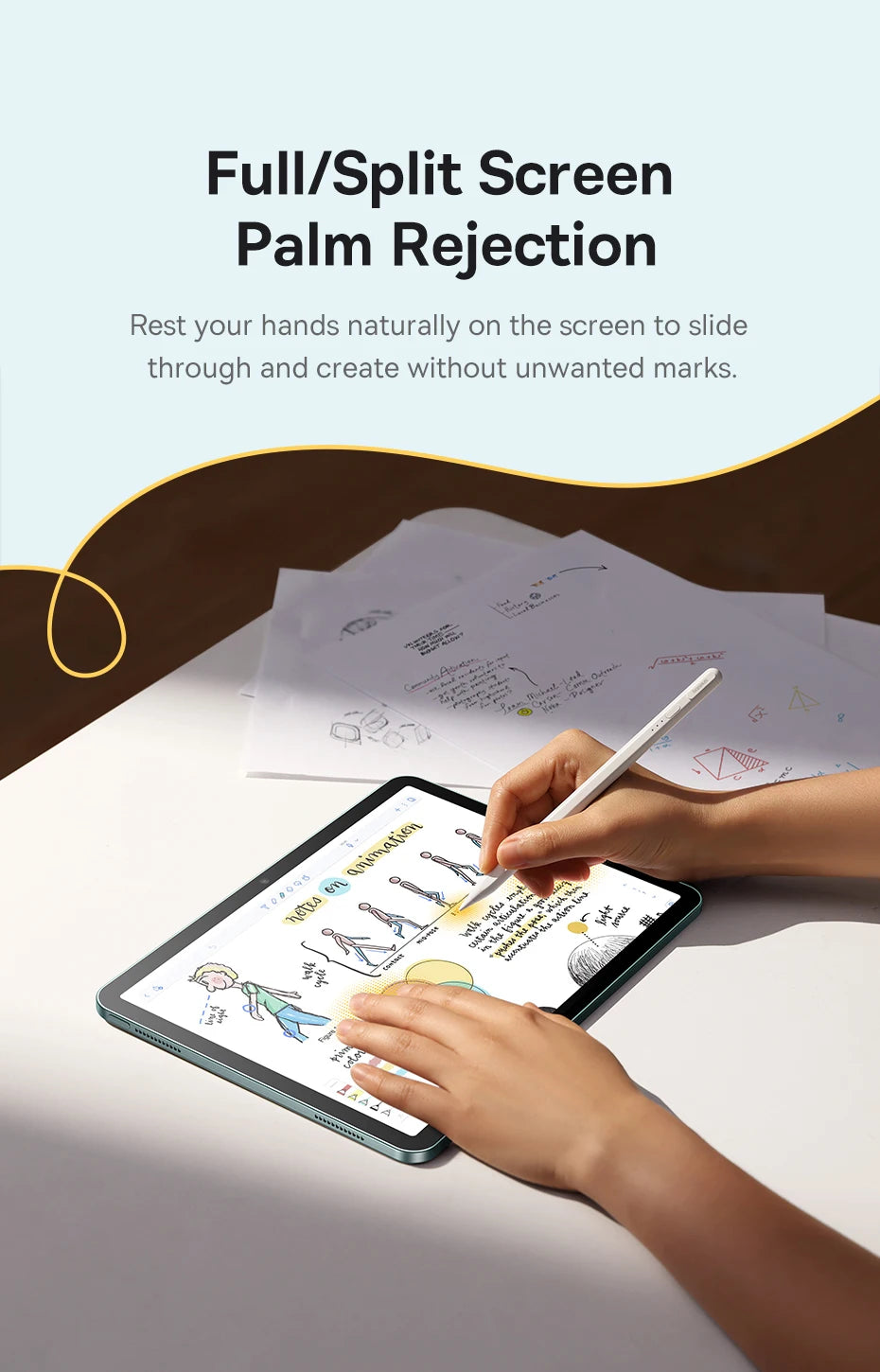 Baseus 3rd Gen Bluetooth Stylus for Apple Pencil Palm Rejection Compatible with iPad pro Mini Air 2024 2022-2018 for Apple Pen.