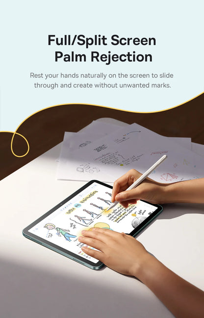 Baseus 3rd Gen Bluetooth Stylus for Apple Pencil Palm Rejection Compatible with iPad pro Mini Air 2024 2022-2018 for Apple Pen.