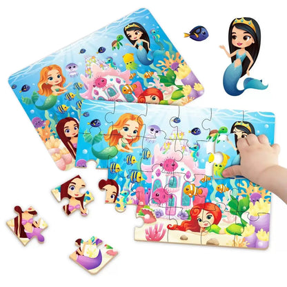 Kids Cartoon Animal Jigsaw Puzzles Montessori Educational Toys Parent-Child Theme Game Paper Educational Gift for Children