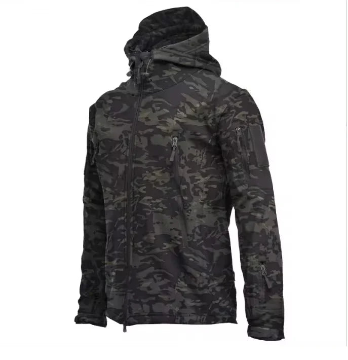 Military Shark Skin Soft Shell Jackets Men Tactical Windproof Waterproof jacket men Army Combat Jackets Mens Hooded Bomber Coats.