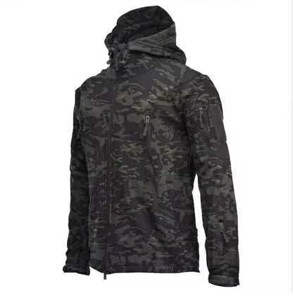 Military Shark Skin Soft Shell Jackets Men Tactical Windproof Waterproof jacket men Army Combat Jackets Mens Hooded Bomber Coats.