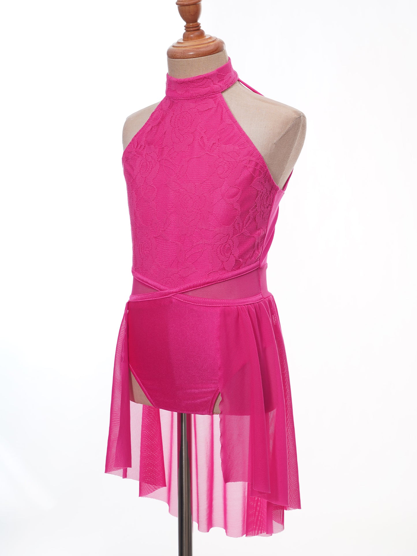 Mädchen Ballett Gymnastik Trikot lyrischen Tanz kleid ärmellose florale Spitze Tutu Tanz kleidung für Eiskunstlauf Bühnen performance