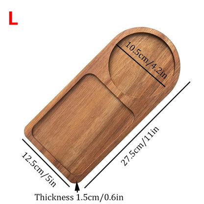 Wooden Tea Coffee Tray Fruit Dessert Candy Plate Table Decoration Bread Snack Food Dish Tray Decorative Tableware Home Kitchen.