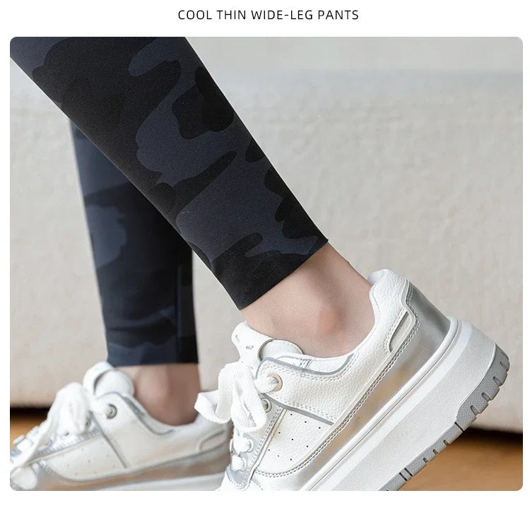 Women Camo Shark Pants High Waist Pocket Leggings Big Size Stretchy Casual Pants Fashion Skinny Yoga Fitness Pants.