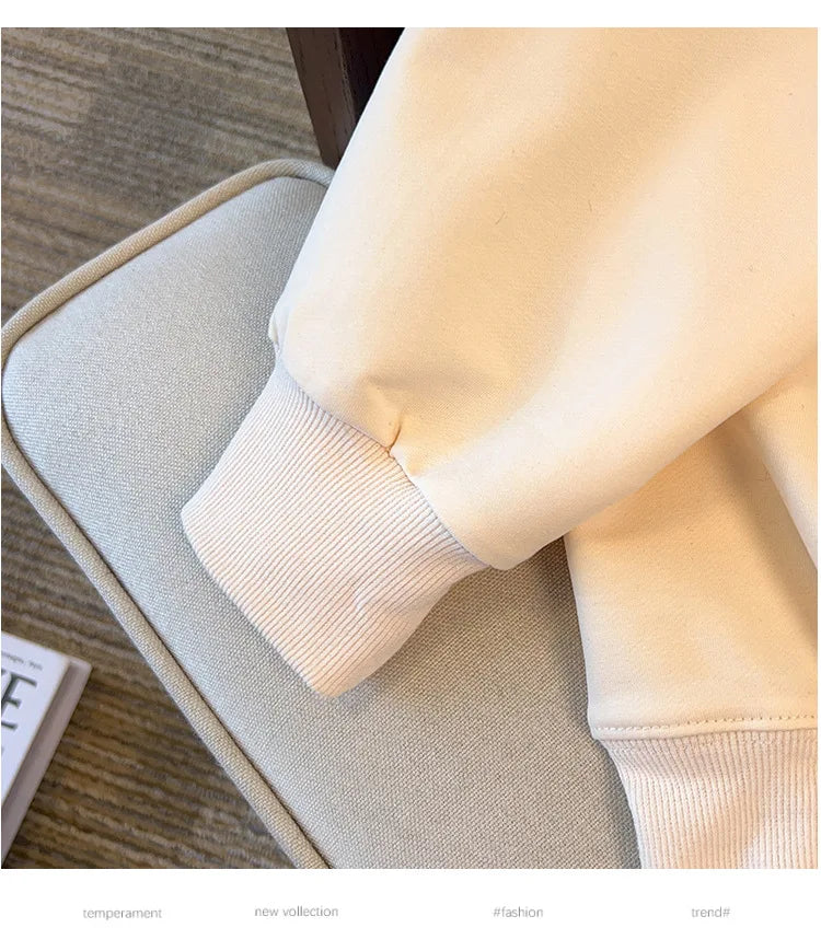 175kg plus size Damen büste Herbst lose Revers Sweatshirt Langarm lässig Top schwarz Aprikose 6xl 7xl 8xl 9xl 10xl 11xl