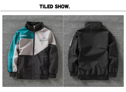 Teenage Boys Clothing Set Autumn Children Patchwork Sportswear Suits Fashion Big Boy Zipper Birthday Outfit Costumes for Kids.