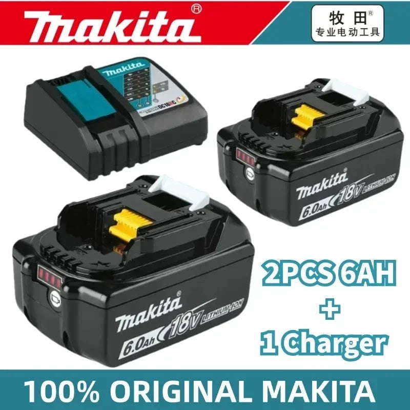 100% original Makita battery, 18V 6.0Ah rechargeable battery, replacing Makita BL1830BL1840BL1850BL1860B, power tool battery.