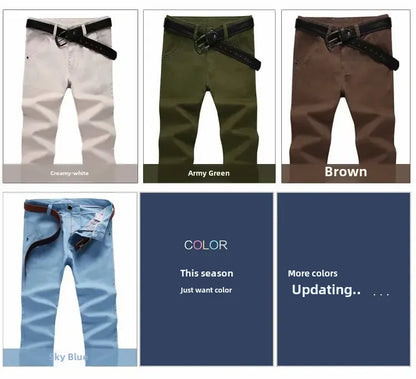 Frühling Sommer männer Hosen Farbe Gerade Bein Hosen Jugend männer Tragen Koreanischen Stil Slims Glättet Silhouette Dünne handel Hosen.