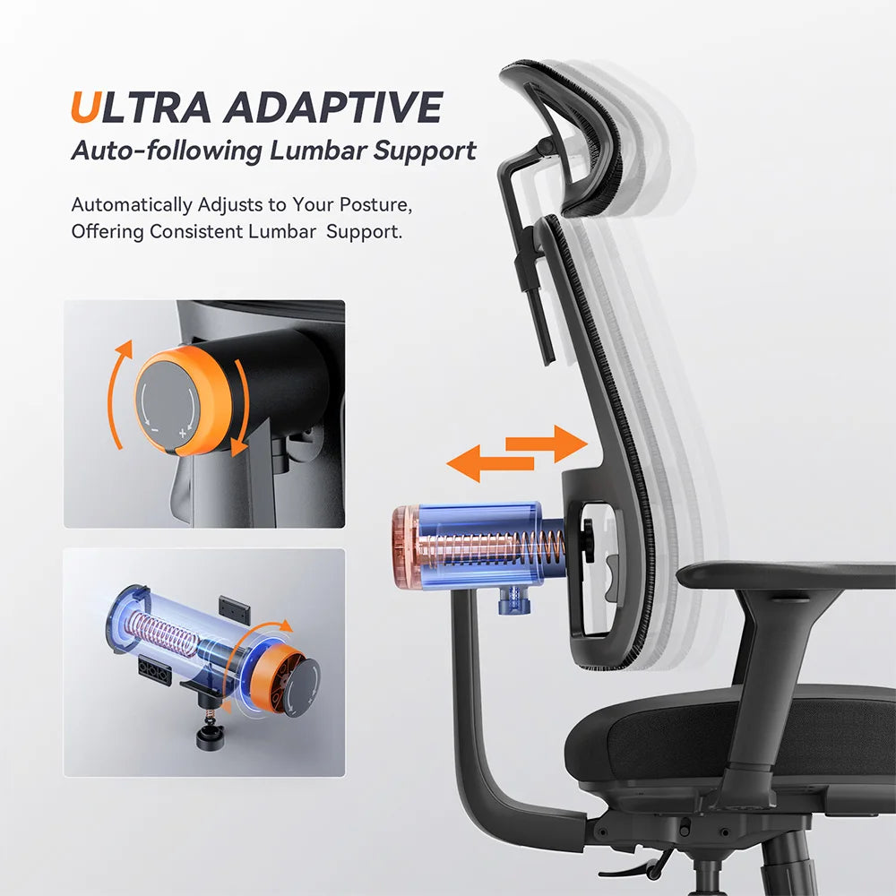 Newtral magich002 ergonomischer Stuhl Auto-Follow Rückenlehne adaptive untere Rückens tütze verstellbare Kopfstütze Sitzt iefe 4d Liege