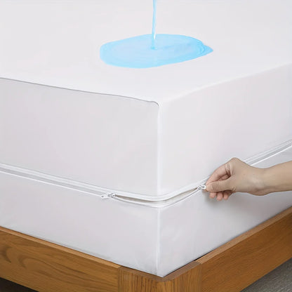 2-Zipper & 6-Side Waterproof Mattress Protector -Ultra Soft Knitted Fabric Breathable Noiseless Mattress Encasement.