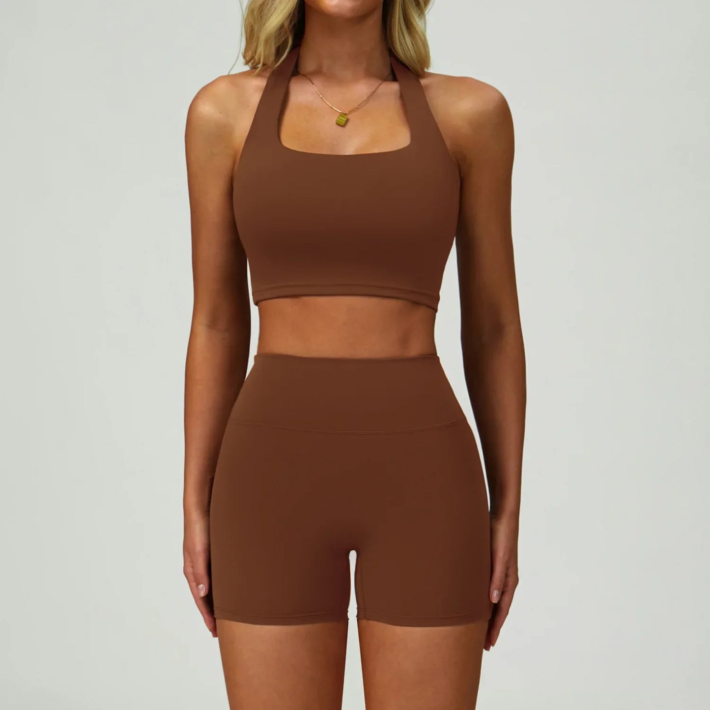 Yoga Shorts Set Women Sports Bra Long Sleeve Zipper Jacket Tight Fitting Pants Fitness Suit Outdoor Running 2PCS Workout Clothes