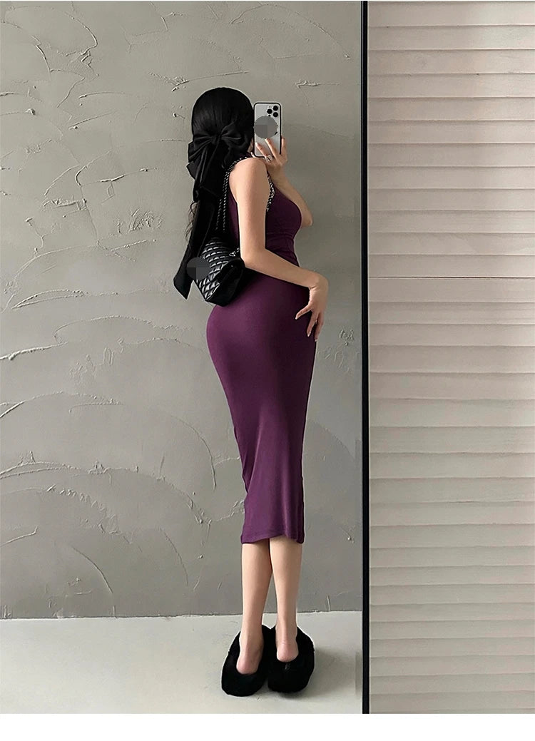 Rot Dünne Sexy Rollkragen Midi Kleid Frauen Abend Party Damen Elastische Hüfte Wrap Elegante Bodycon Kleider Y2k Kleidung