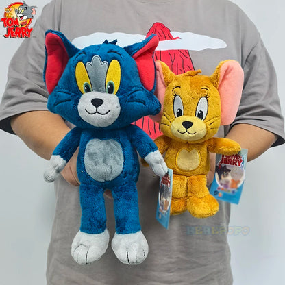 Tom and Jerry Plushies 32cm Tom 23cm Jerry Stuffed Dolls Movie Series Collectible for Kids.