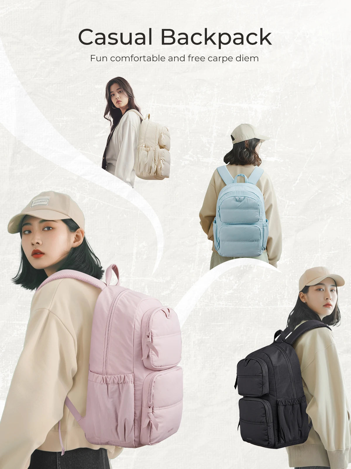 BAGSMART Laptop Backpack Large Capacity Women Casual Travel Bag College School Backpack For Boys Girls.