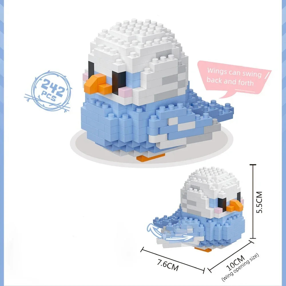 KNEW BUILT Colorful Parrot Micro Mini Building Blocks Assembly Toys 3D Model Bricks for Birds Funs Hands-on Ability Gift
