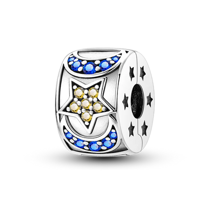 Silver Clasp 925 Sterling Silver CZ pave Clip Charms Daisy Beads Stopper Safety Chain fit Original Bangle Bracelet Jewelry Clip