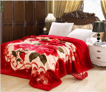 Super Soft Warm Fluffy Weighted Blanket Double Layer Raschel Mink Blanket For Double Bed Winter Bedspread Thick Blanket.