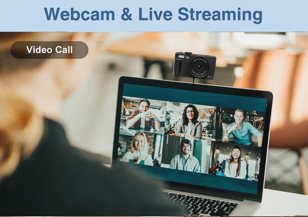 Ourlife AC600 Digital Camera 4K 64MP UHD Cameras 18X Digital Zoom 180° Flip Screen Vintage Vlogging Camera for YouTube Autofocus.