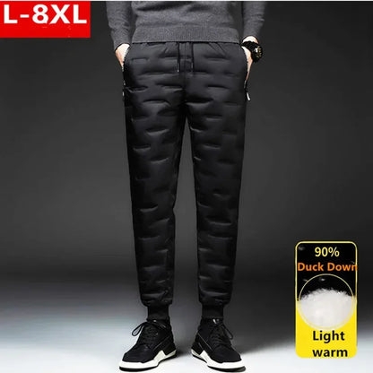 Winter Duck Down Pants Men Outdoor 8XL 7XL 6XL Plus Size Warm Padded Thicken Waterproof Thermal Trousers Windproof Male Jogger.