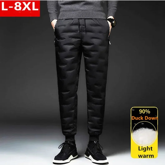 Winter Duck Down Pants Men Outdoor 8XL 7XL 6XL Plus Size Warm Padded Thicken Waterproof Thermal Trousers Windproof Male Jogger.