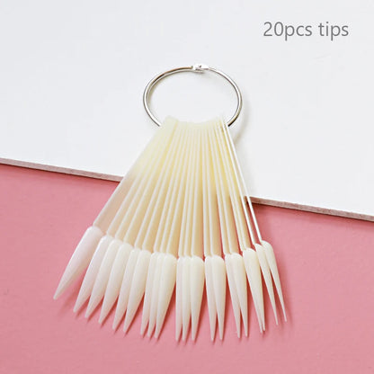 80/50/20pcs Nail Display Sticks Nail Swatch False Nail Tips Nail Gel Polish Practice Clear Display Board for Nail Art Tools