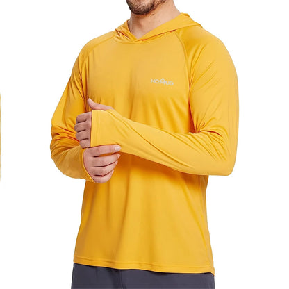 Men's UPF 50+ Sun Protection Hoodie T-Shirts Long Sleeve SPF/UV Quick Dry Lightweight Fishing Workout Thumbhole T-Shirt Male.