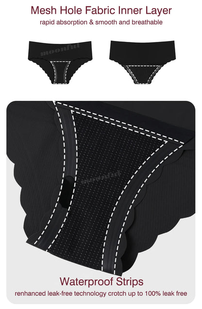 Seamless Period Underwear Menstrual Cycle Absorbent Underwear for Women Heavy Flow Leak Proof Menstrual Panties for Menstruation.