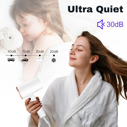 Hatteker 3-level Folding Hairdryer 2600W Hot Air Anion Hair Care for Home Travel Hair Dryer Dormitory Blow Drier 220V-240V EU