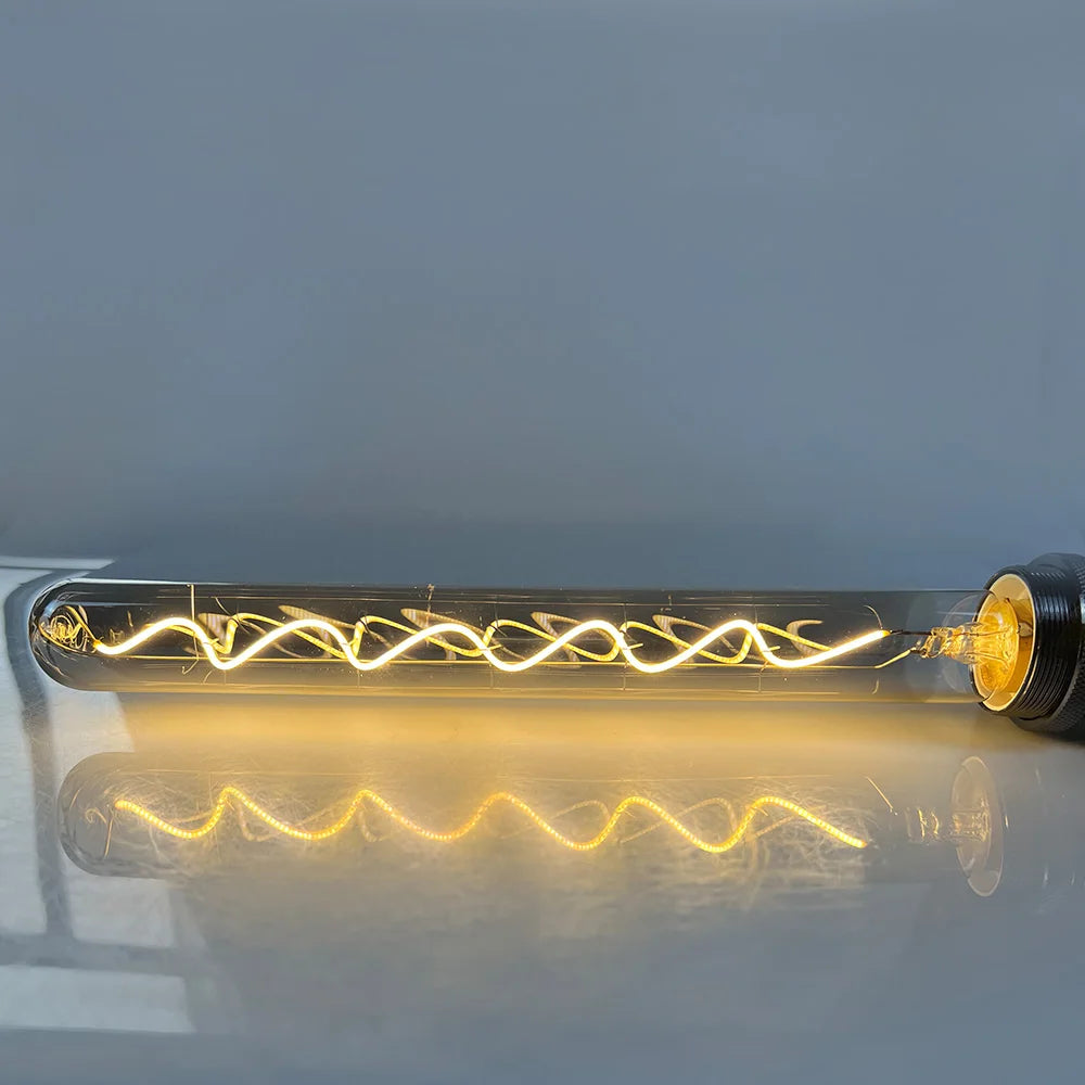 TIANFAN Led Bulbs Vintage Light Bulb ST64 G80 G95 Long Tube Edison Bulb 4W Dimmable 220/240V E27 Smoke Glass 2700K Warm White.
