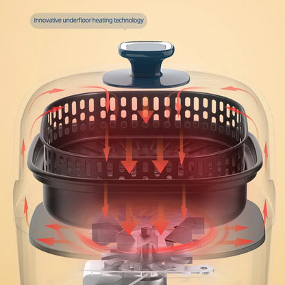 2.5L Smart Electric Air Fryers Oil-free Automatic Household Kitchen 360°Baking Convection Oven Deep Fryer Visible Window 220V.