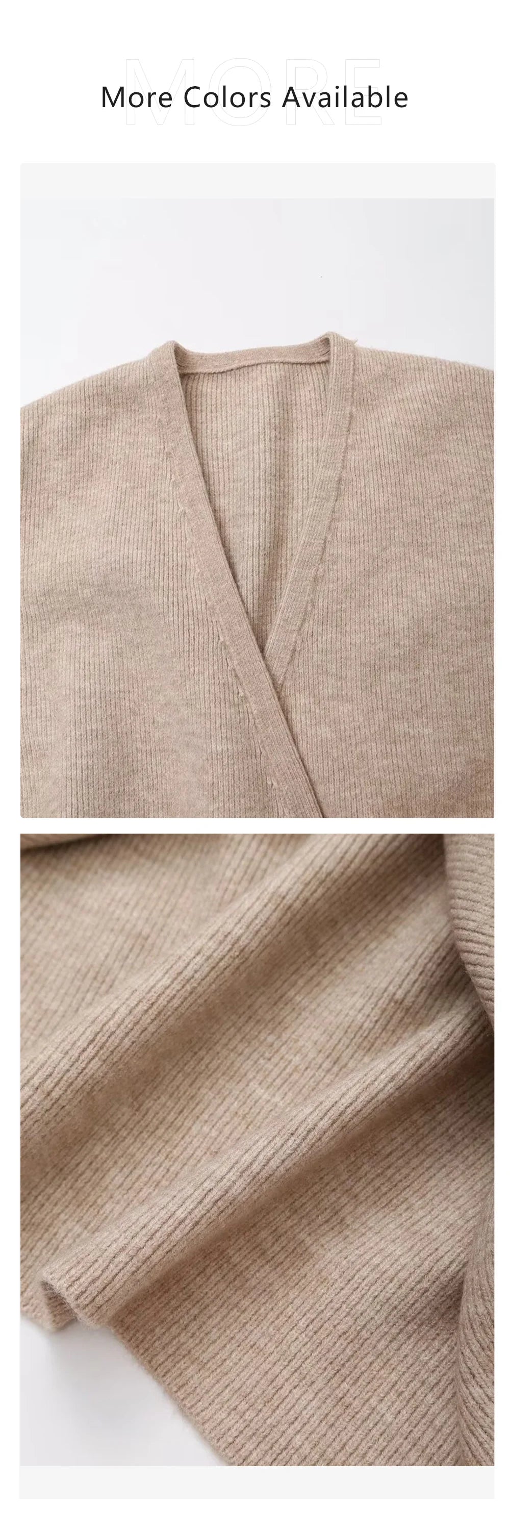 2024 autumn new women's clothing style fashionable European and American style knitted lace up cardigan top and pants set.