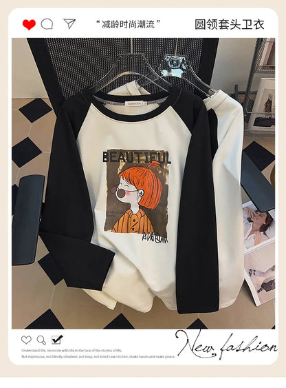 170kg Plus Size Damen Büste Herbst lässig Mode bedruckt Sweatshirt lose Langarm Top 6xl 7xl 8xl 9xl 10xl 11xl.