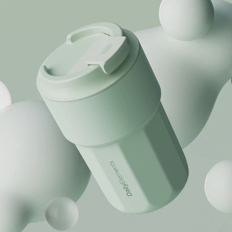 New Youpin Daily Element Portable Water Cup Coffee Mug 316 Stainless Steel Safety Seal 420ml Cold Storage Thermos Cup Mouth Snap
